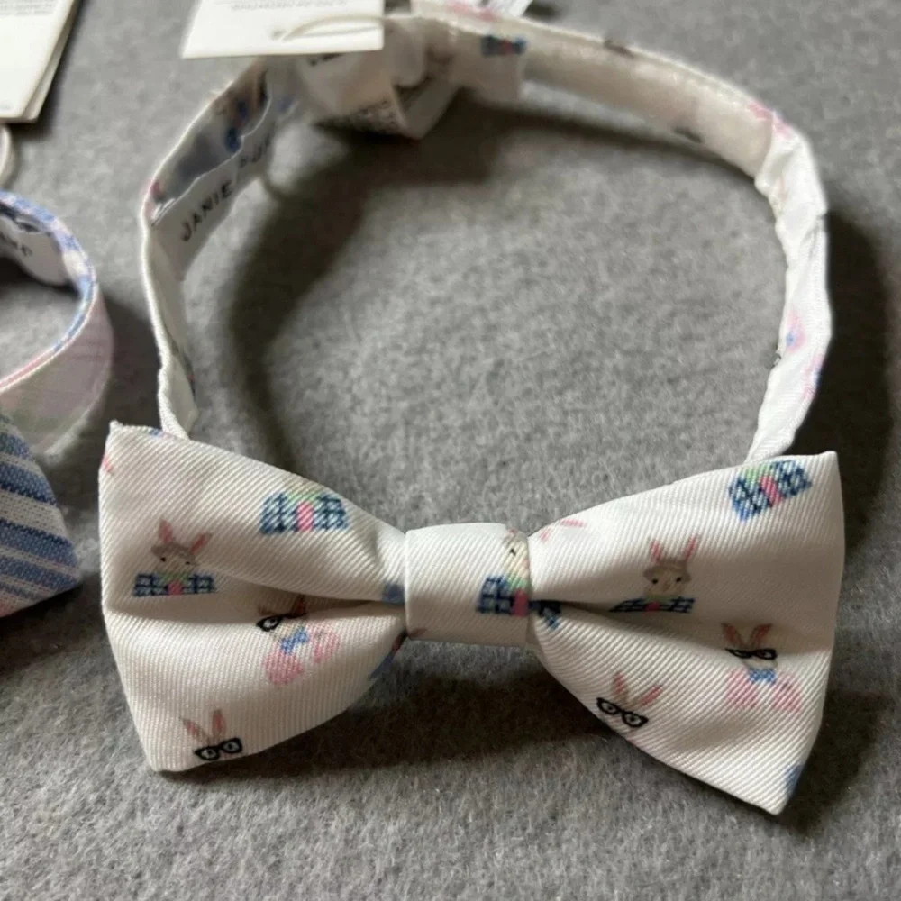 NWT Janie and Jack White Easter Bunny Bow Tie